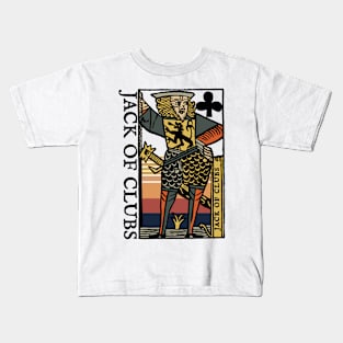 Vintage Character of Playing Card Jack of Clubs Kids T-Shirt